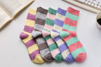 Warm Cashmere & Wool Blend Socks – Striped Winter Style
