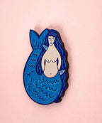 Wooden Mermaid Brooch