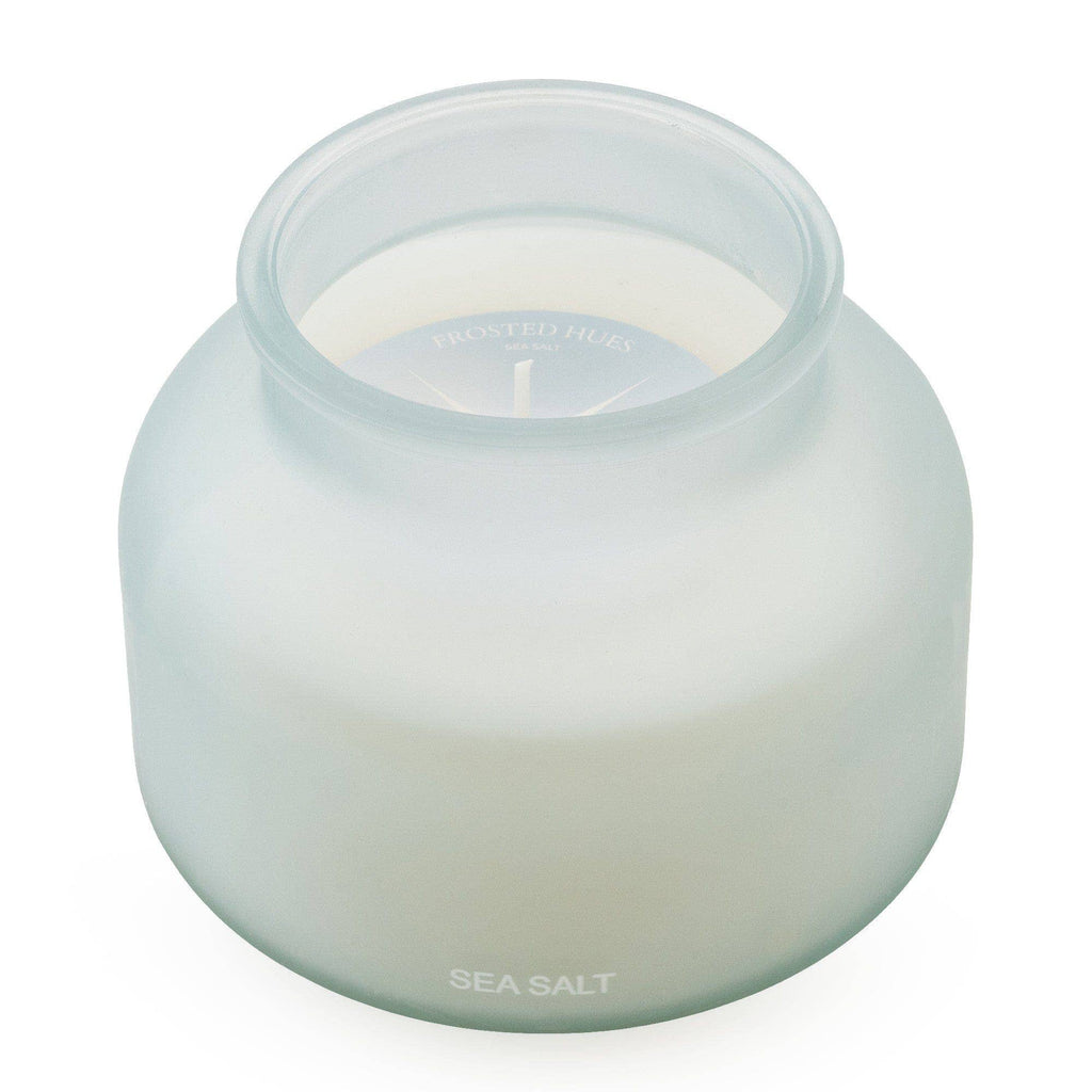 Large Candle Sea Salt Scent - Frosted Blue 10cm