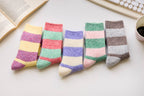 Warm Cashmere & Wool Blend Socks – Striped Winter Style
