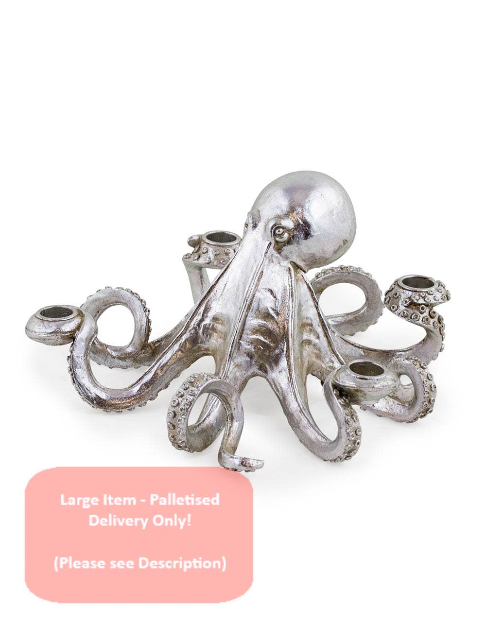 Silver Octopus Candle Stick