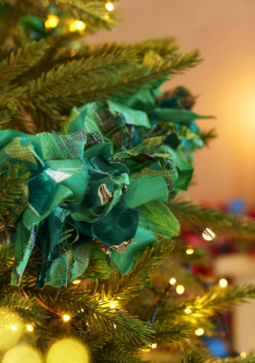 Recycled Sari Eco Tinsel/Garland - Green