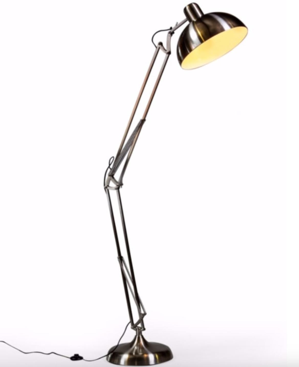 Giant Brushed Steel Angle Poise Lamp