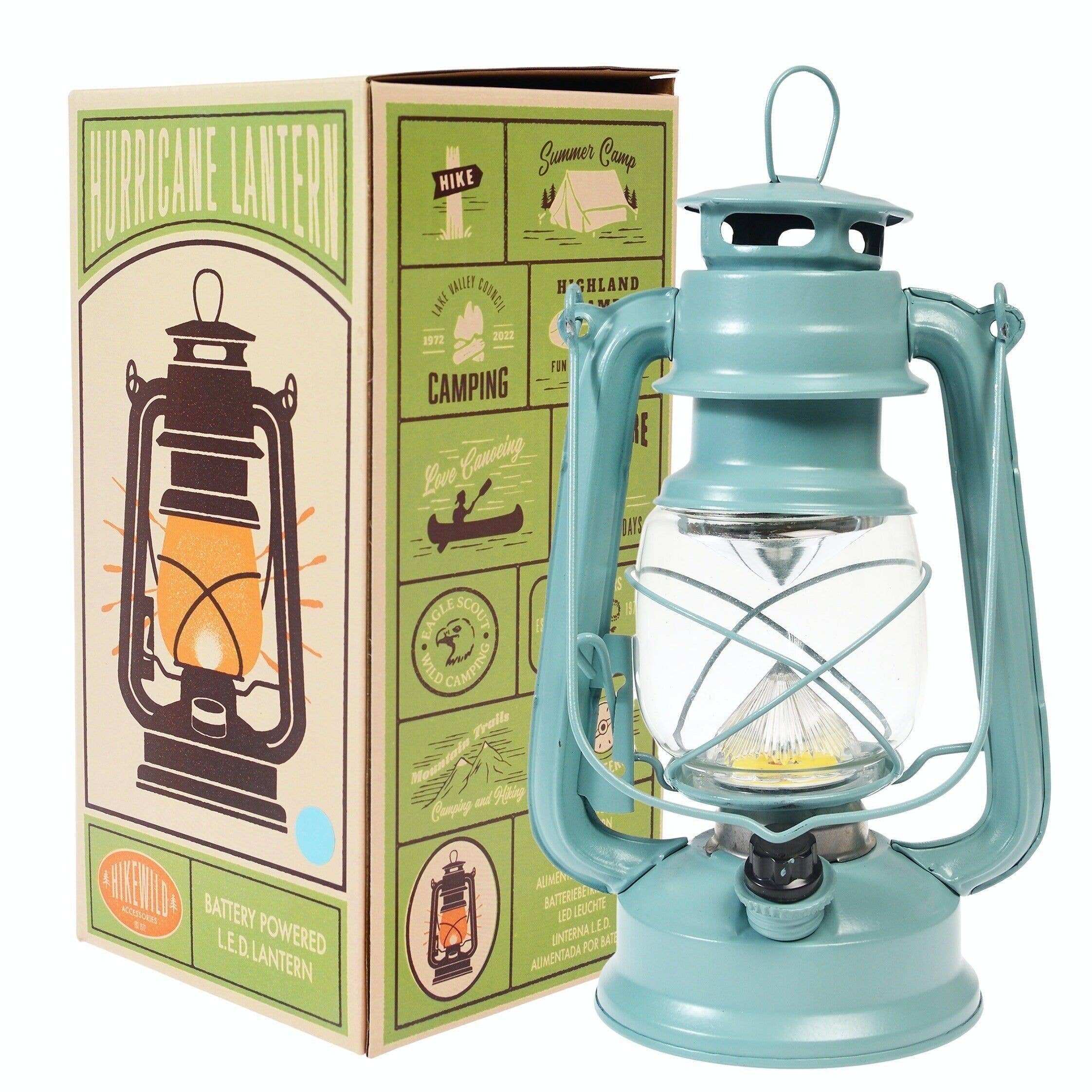 Led Hurricane Lantern - Light Blue