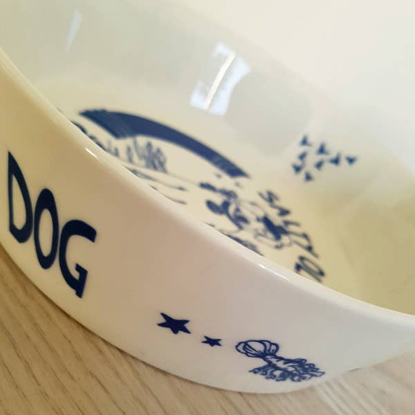 Salty Old Sea Dog Hand Decorated Dog Bowl