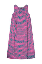 Easy-fit Organic Cotton Summer Dress in Fuchsia & Teal
