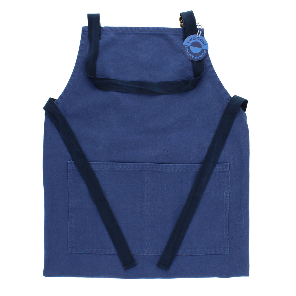 Two-tone utility apron - Indigo blue