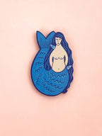 Wooden Mermaid Brooch