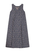 Easy-fit Organic Cotton Summer Dress in Midnight & Putty