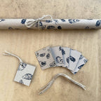 Seashell Wrapping Paper. Hand Printed on 100% Recycled Paper