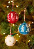 Embroidered Felt Christmas Baubles