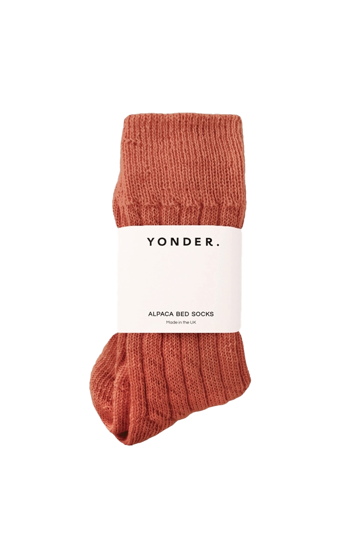 Alpaca Bed Socks | Rust