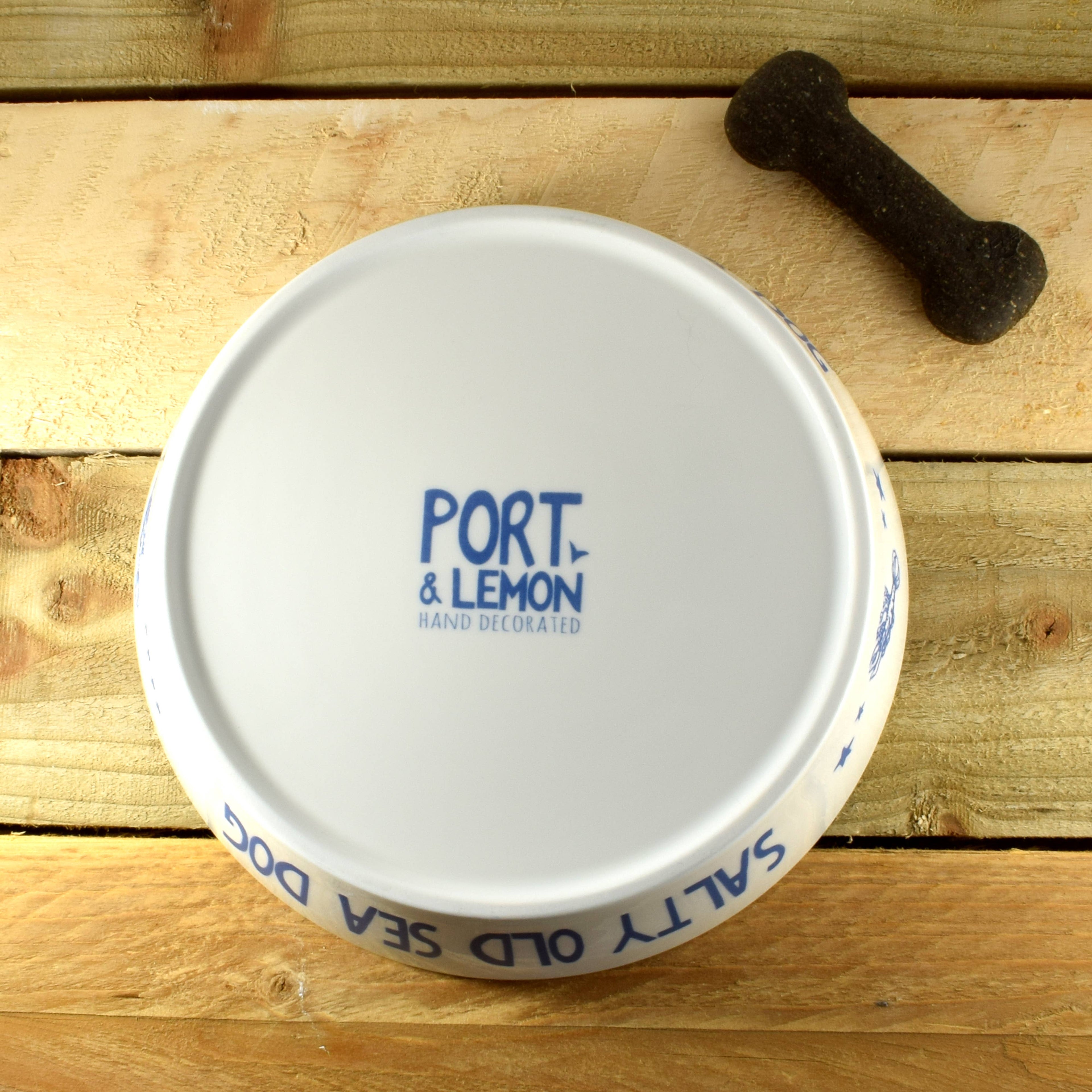 Salty Old Sea Dog Hand Decorated Dog Bowl