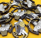 Vintage Style Circus Aerialist Wooden Pin Brooch