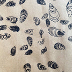 Seashell Wrapping Paper. Hand Printed on 100% Recycled Paper
