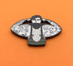 Vintage Style Circus Strongman Wooden Pin Brooch