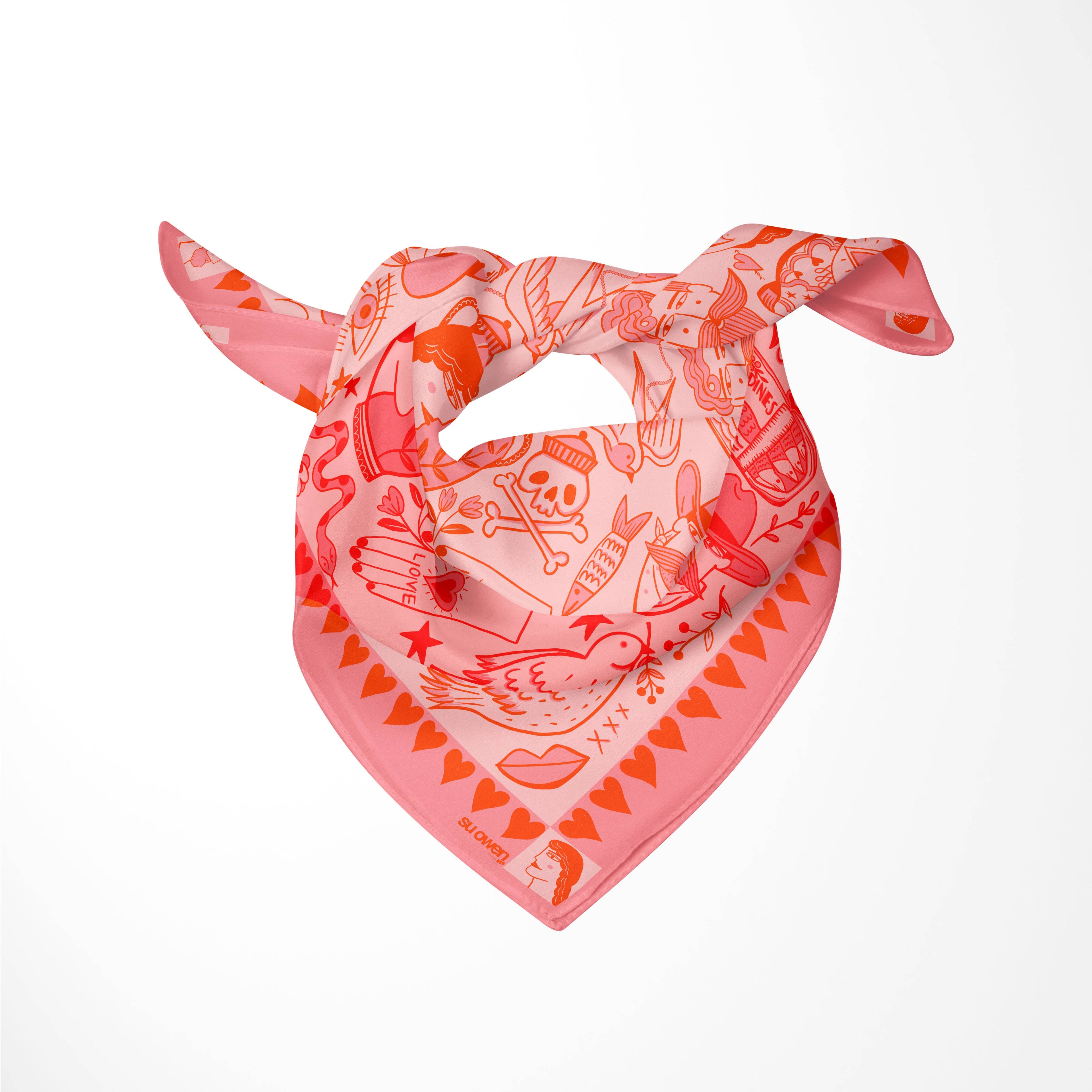 Pink 'I Love Everything' Eco Scarf / Headscarf
