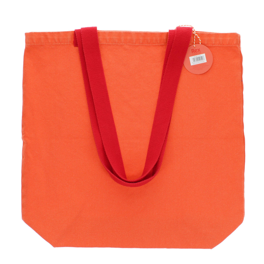 Two-tone cotton tote bag - Coral