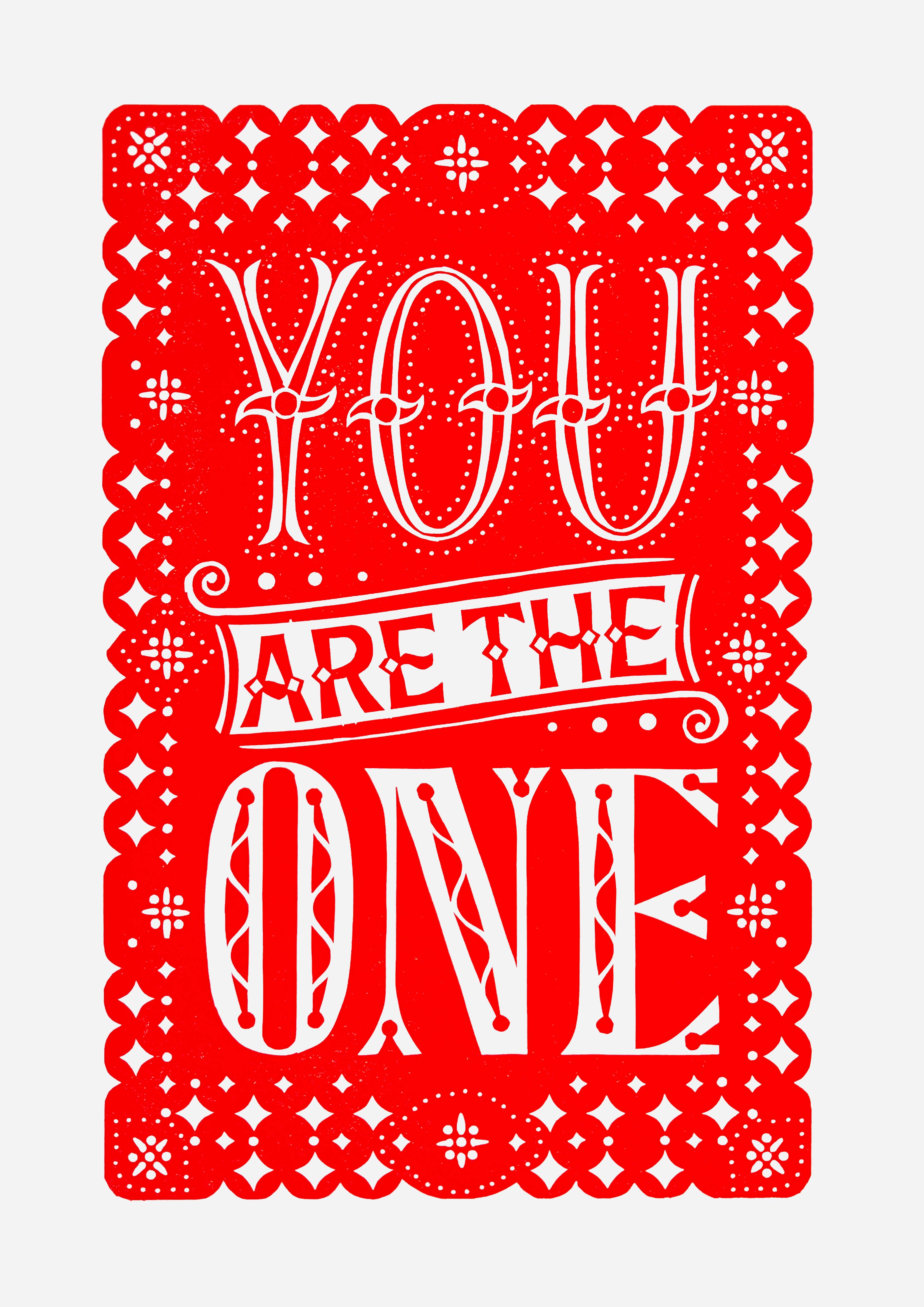 'You Are The One' Linocut