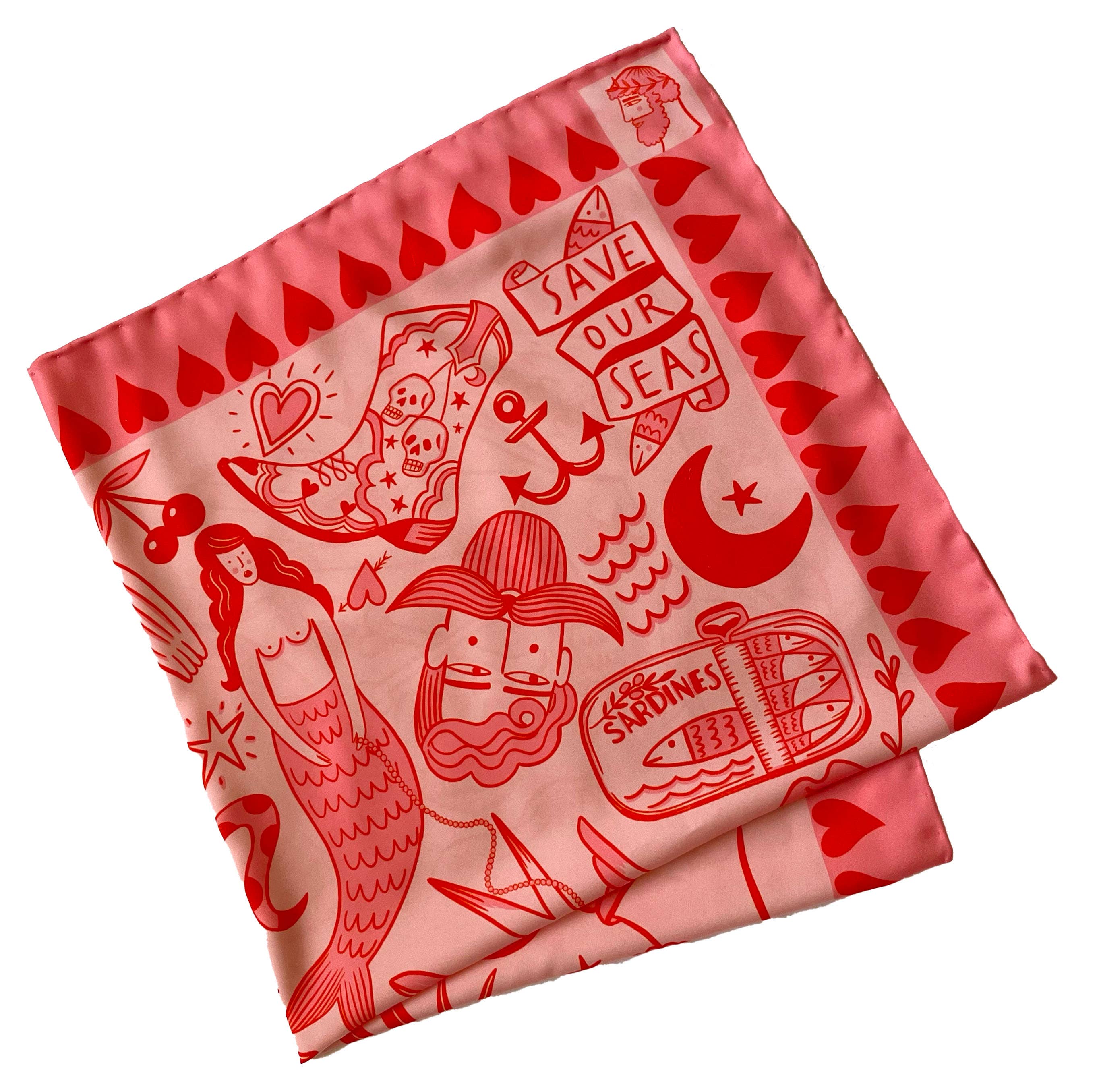 Pink 'I Love Everything' Eco Scarf / Headscarf