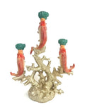 Large 3 Fish on Coral Candle Holder