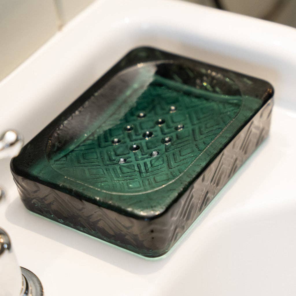 Rectangular Recycled Glass Soap Dish