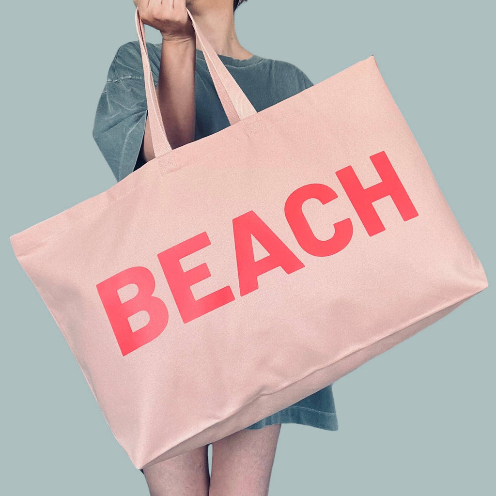 Jumbo BEACH Bag  - Peach / Coral