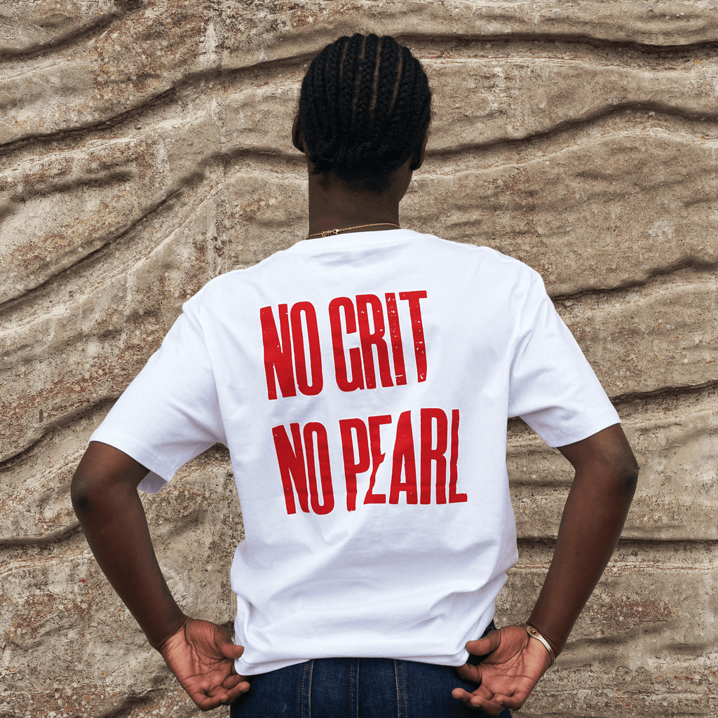 No Grit No Pearl Organic Cotton T-Shirt in White