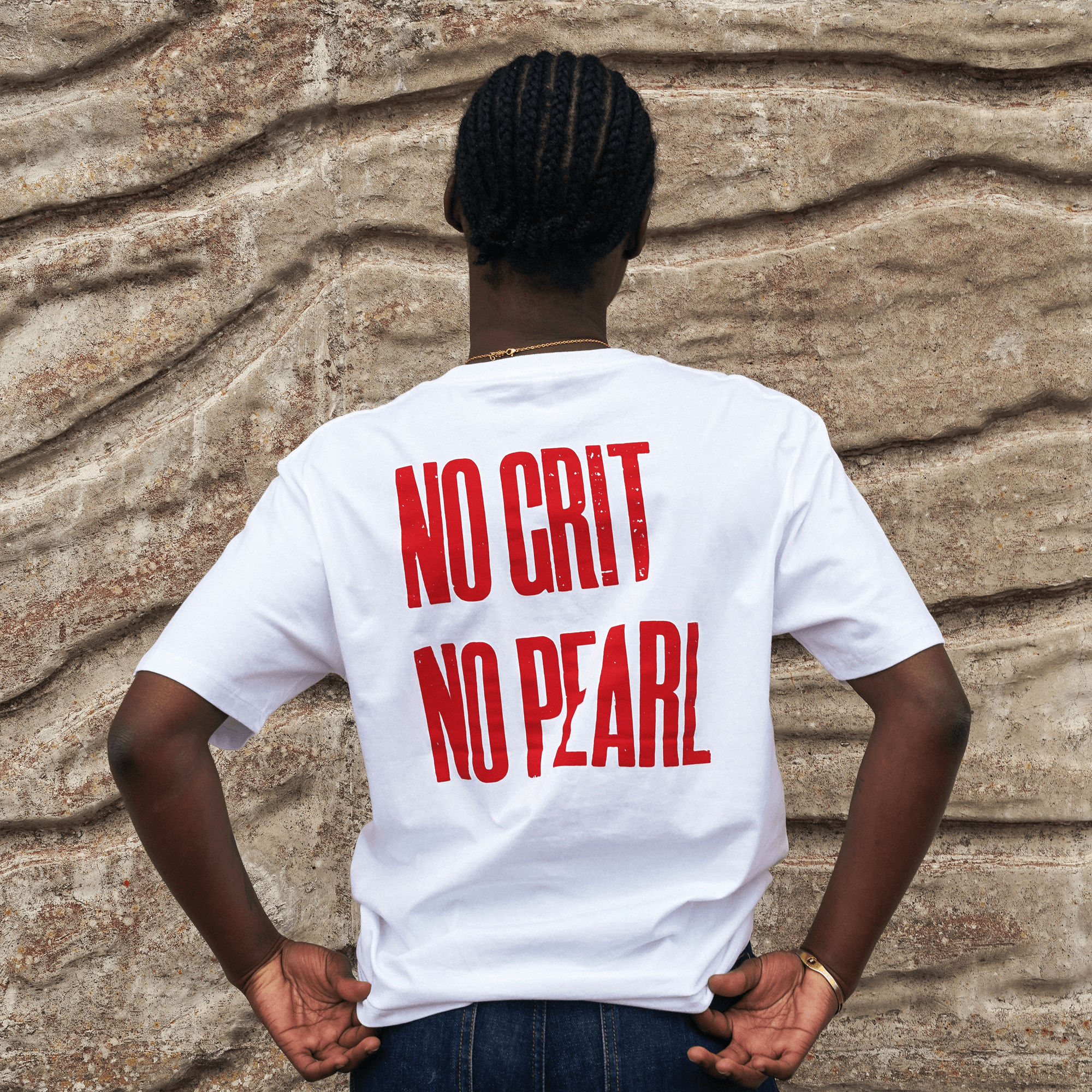 No Grit No Pearl Organic Cotton T-Shirt in White
