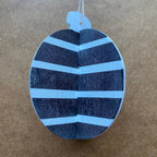 Monochrome set of 3 Eco Handprinted 3D Wooden Baubles.