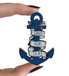 Wooden Anchor Pin Brooch / Nautical Tattoo Pin Badge