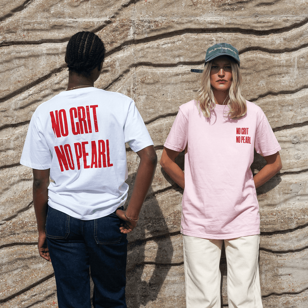 No Grit No Pearl Organic Cotton T-Shirt in Stonewash Pink