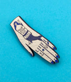 Tattooed Hand Pin Brooch / Nautical Tattoo Pin Badge
