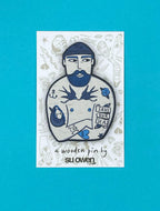 Tattooed Sailor Pin Brooch / Nautical Tattoo Wooden Pin